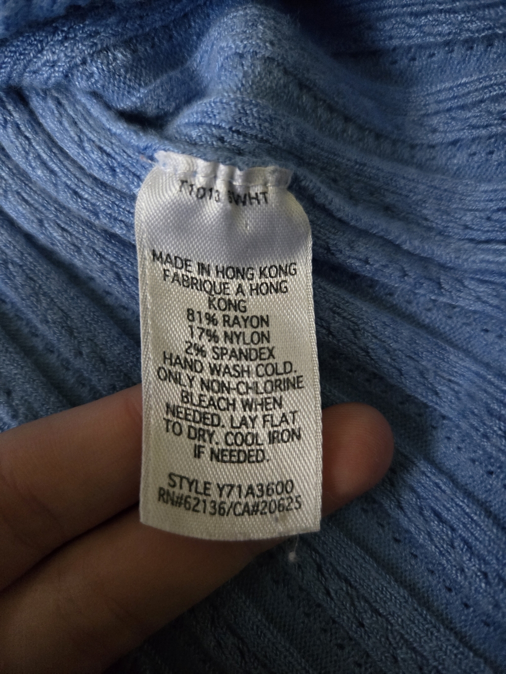 Guess Vintage Blue Short Sleeve Ribbed Knit Tee - Picture 2 of 6
